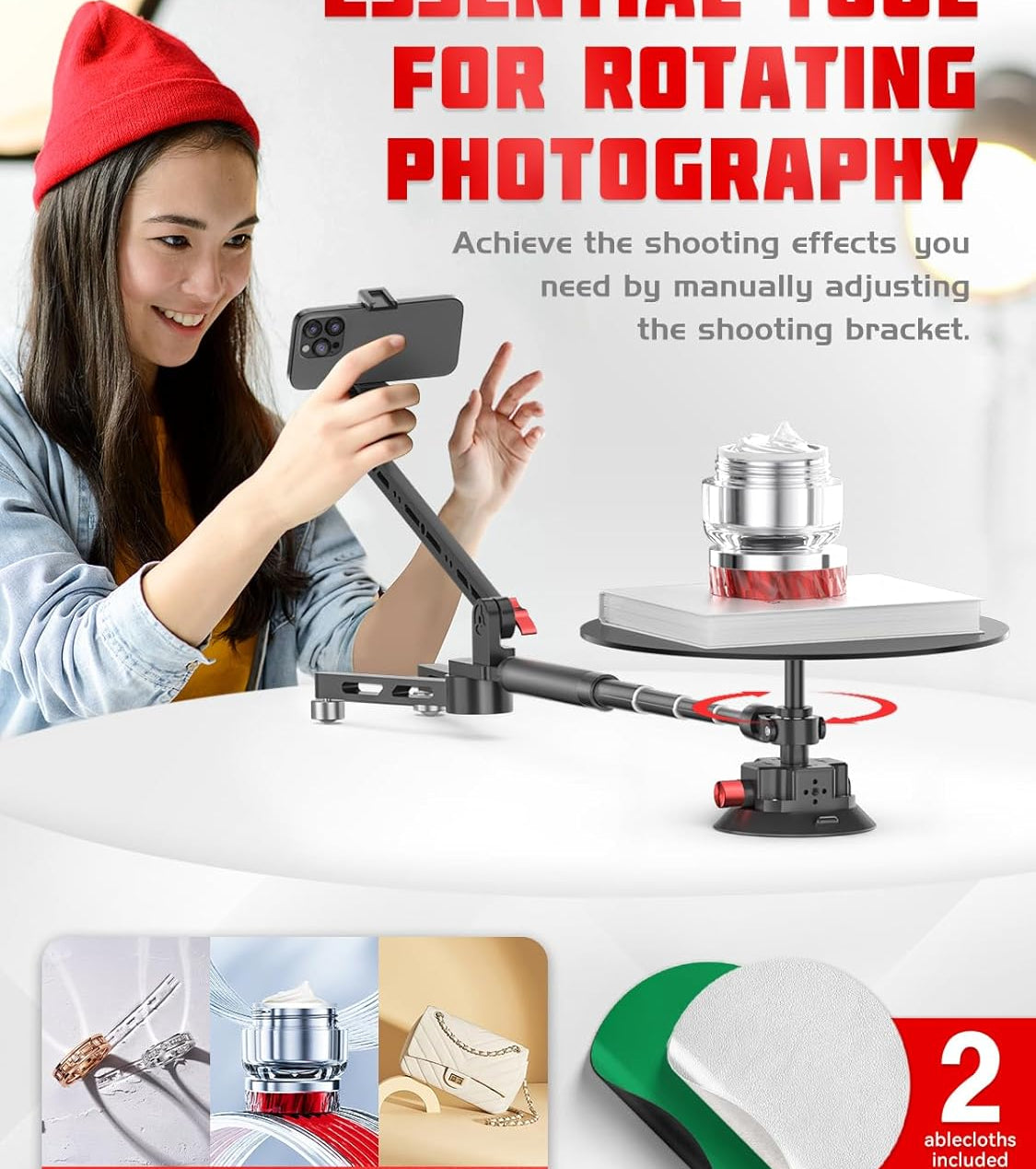 CyraTok 360 Tabletop Camera Spinner – Perfect for Commercial Video Ads